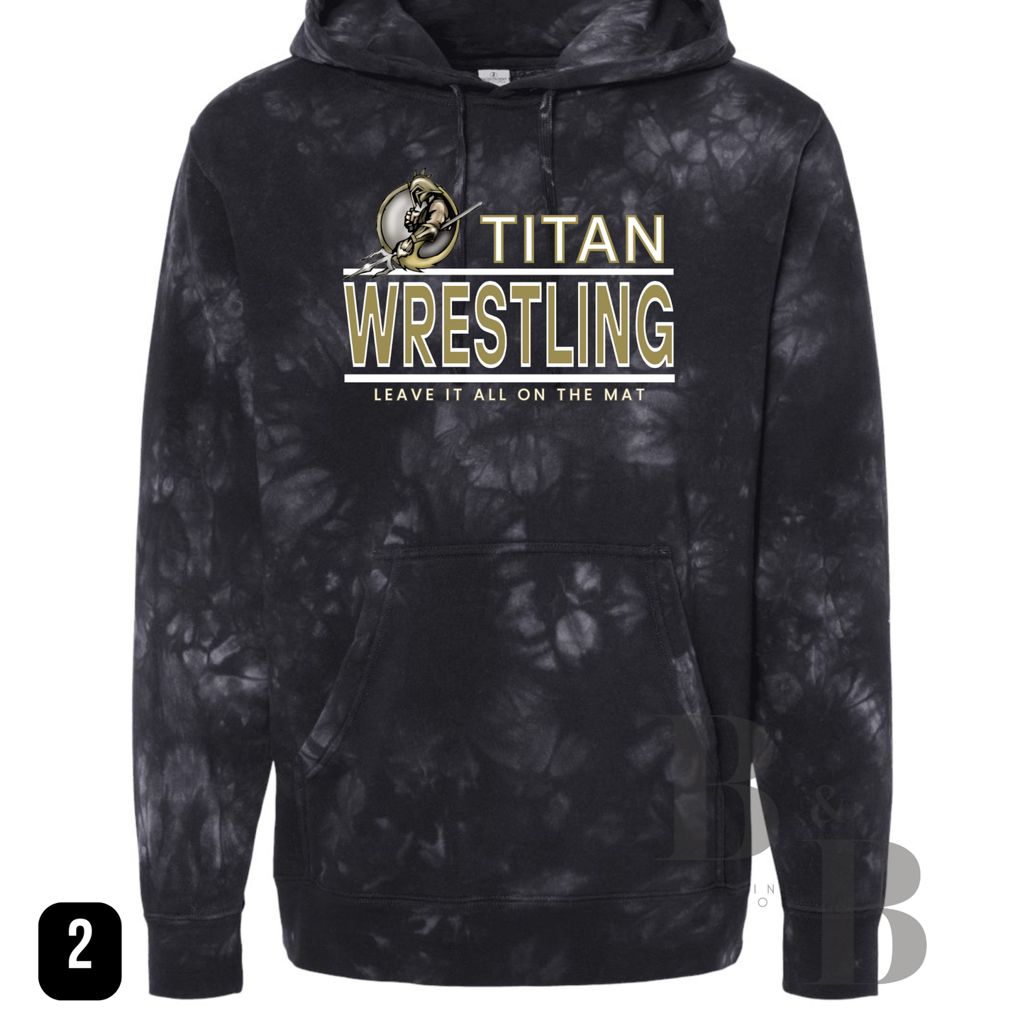 Titan Wrestling Black Tie Dye Hoodies- Adult & Youth