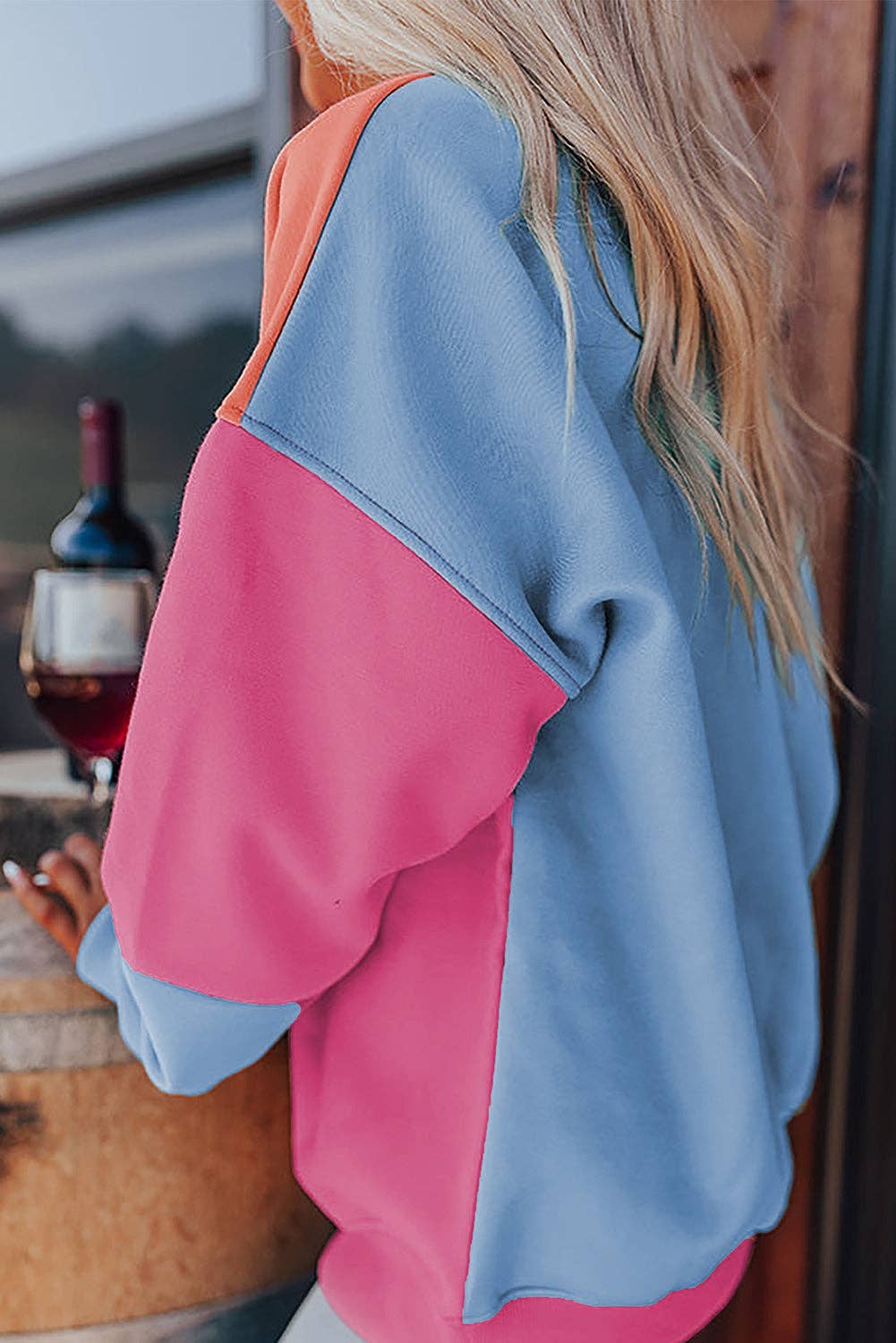 Colorblock Patchwork Drop Shoulder Sweatshirt
