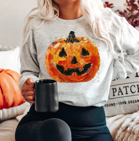 Brushstroke Pumpkin Tees & Crewnecks