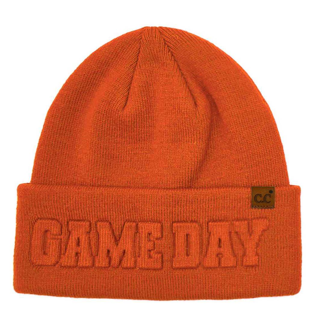 GAME DAY Embossed Lettering Cuff Beanie