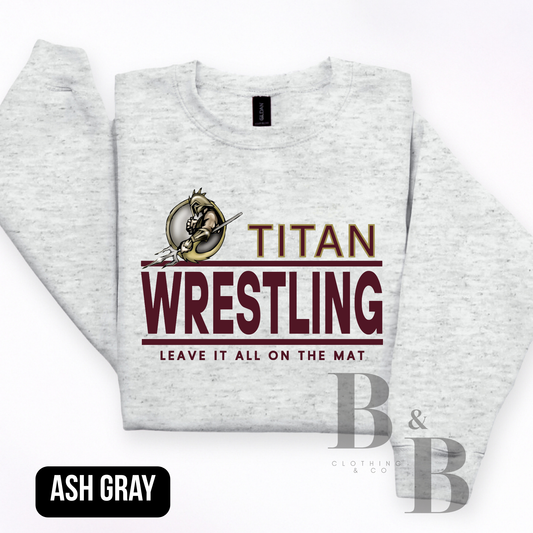 TITAN WRESTLING W/ MASCOT Adult TEE | LS | CREWNECK | HOODIE